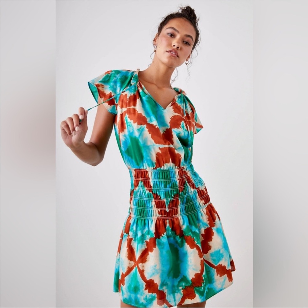 Rails Harper Dress In Kaleidoscope Size XS Tiered Preppy Summer Vacation